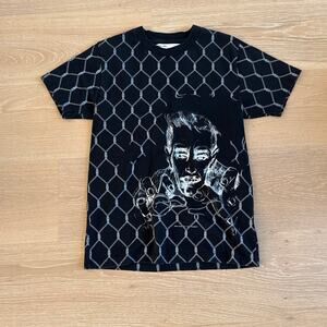 Off White Graphic T-Shirt Broken Fence Size M Black White